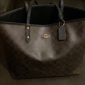 Reversible Brown/Black Coach Tote
